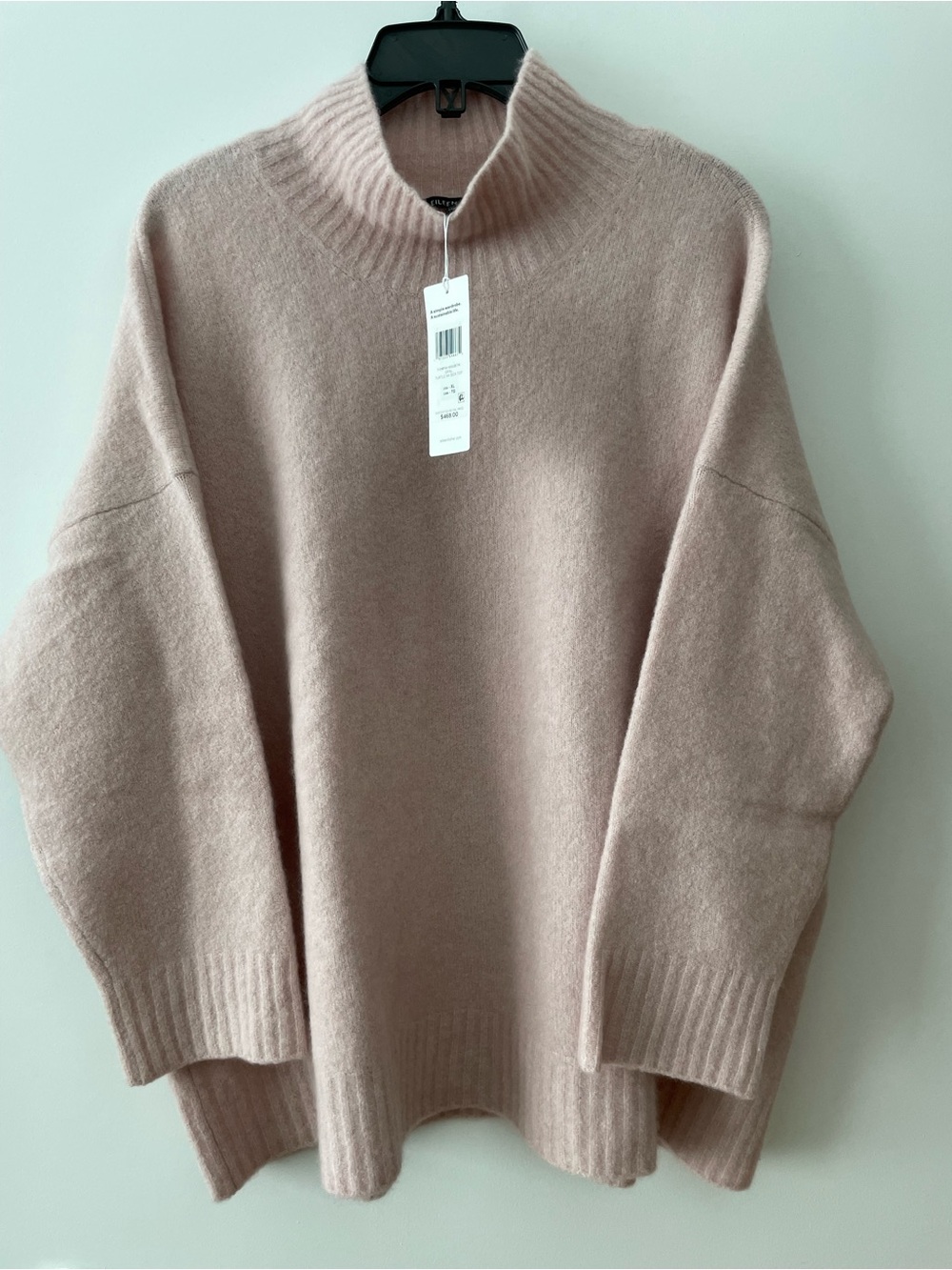Eileen Fisher cashmere silk mock neck dusty pink sweater. Size XL - NWT!